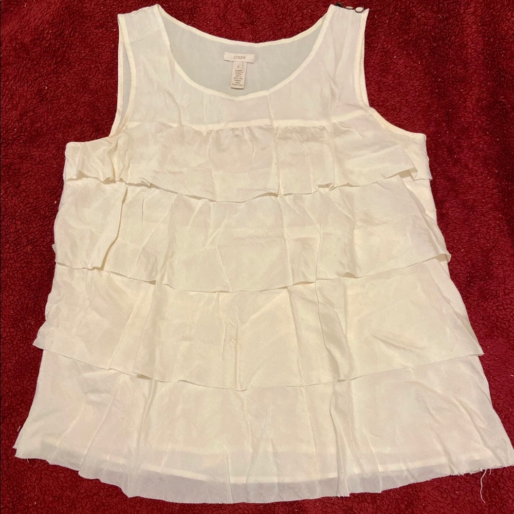 J.Crew size 8 white ruffle tank